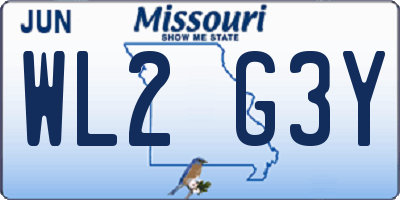 MO license plate WL2G3Y