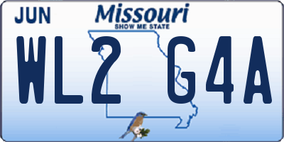 MO license plate WL2G4A