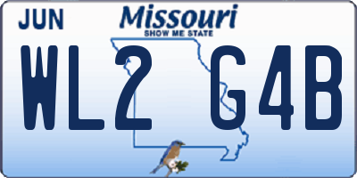 MO license plate WL2G4B