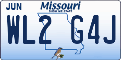 MO license plate WL2G4J