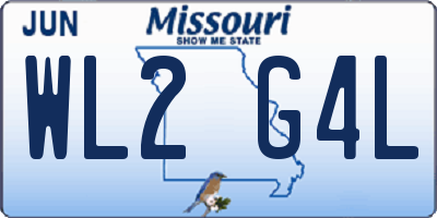 MO license plate WL2G4L