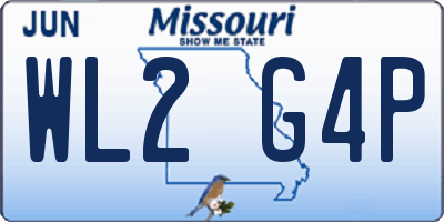 MO license plate WL2G4P