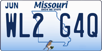 MO license plate WL2G4Q