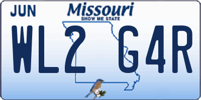 MO license plate WL2G4R