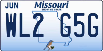 MO license plate WL2G5G