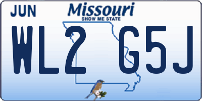 MO license plate WL2G5J