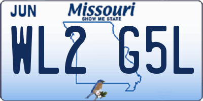 MO license plate WL2G5L