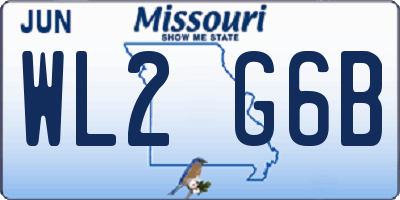 MO license plate WL2G6B