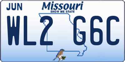 MO license plate WL2G6C