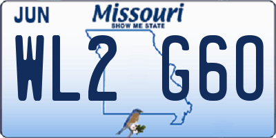 MO license plate WL2G6O
