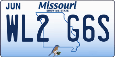 MO license plate WL2G6S