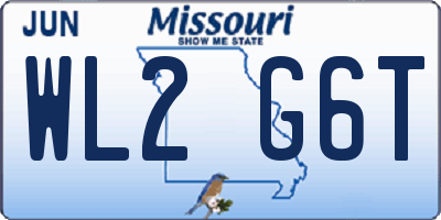 MO license plate WL2G6T