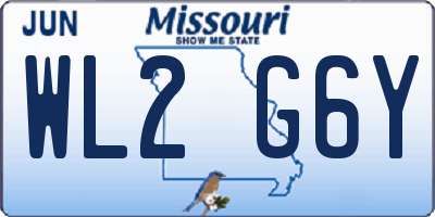 MO license plate WL2G6Y