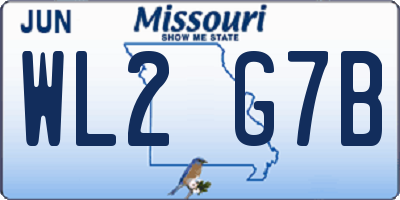 MO license plate WL2G7B