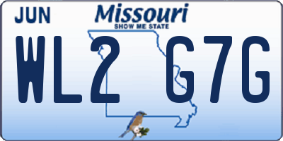 MO license plate WL2G7G