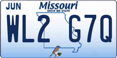 MO license plate WL2G7Q