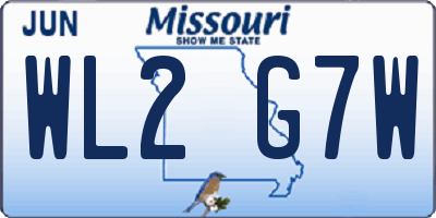 MO license plate WL2G7W