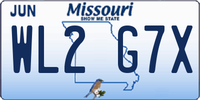 MO license plate WL2G7X