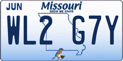 MO license plate WL2G7Y