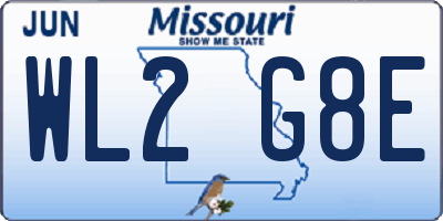 MO license plate WL2G8E