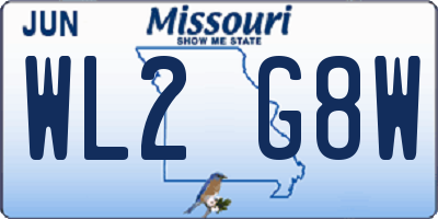 MO license plate WL2G8W