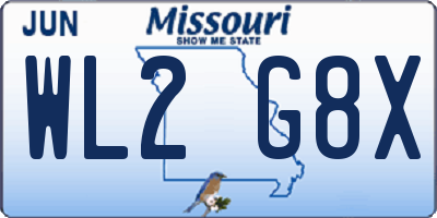 MO license plate WL2G8X