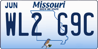 MO license plate WL2G9C