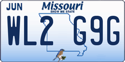 MO license plate WL2G9G