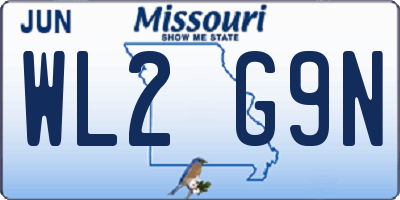 MO license plate WL2G9N