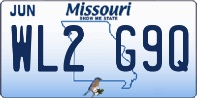 MO license plate WL2G9Q