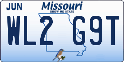 MO license plate WL2G9T