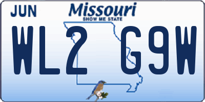 MO license plate WL2G9W