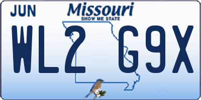 MO license plate WL2G9X