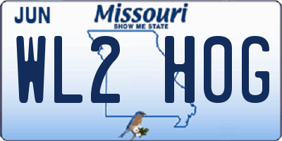 MO license plate WL2H0G