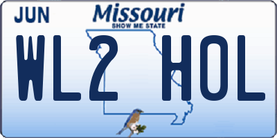 MO license plate WL2H0L