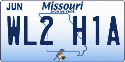 MO license plate WL2H1A