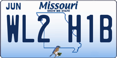 MO license plate WL2H1B