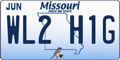 MO license plate WL2H1G