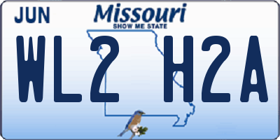 MO license plate WL2H2A