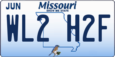 MO license plate WL2H2F