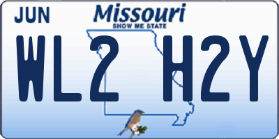 MO license plate WL2H2Y