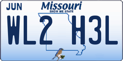 MO license plate WL2H3L