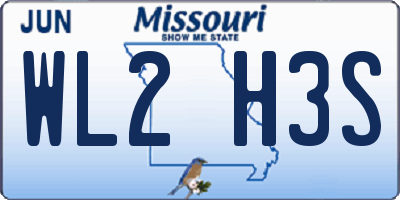 MO license plate WL2H3S