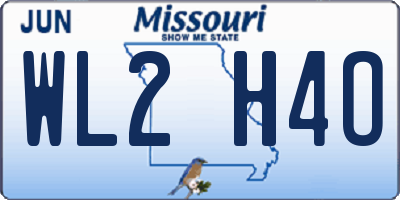 MO license plate WL2H4O
