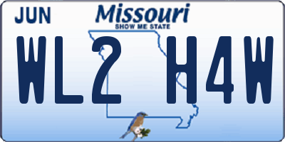 MO license plate WL2H4W