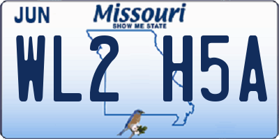 MO license plate WL2H5A