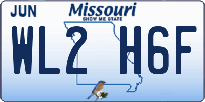 MO license plate WL2H6F