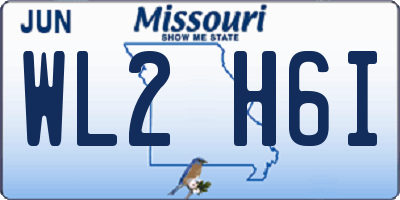 MO license plate WL2H6I