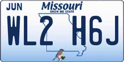 MO license plate WL2H6J