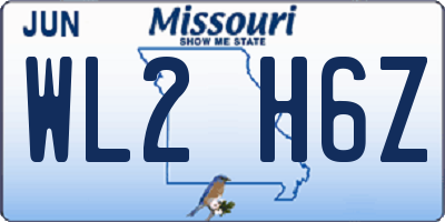 MO license plate WL2H6Z